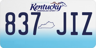 KY license plate 837JIZ