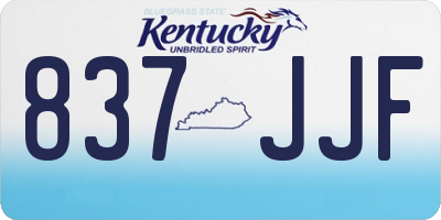 KY license plate 837JJF