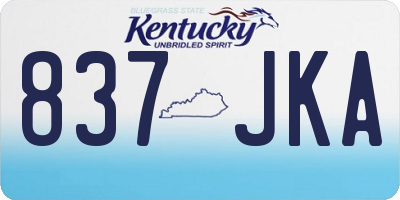 KY license plate 837JKA