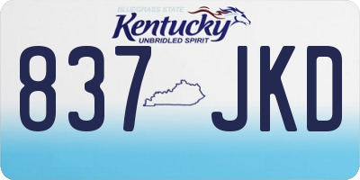 KY license plate 837JKD