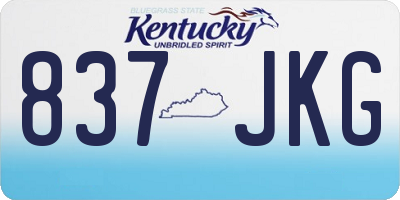 KY license plate 837JKG