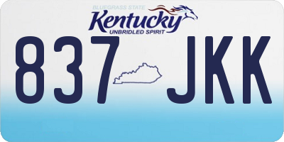 KY license plate 837JKK