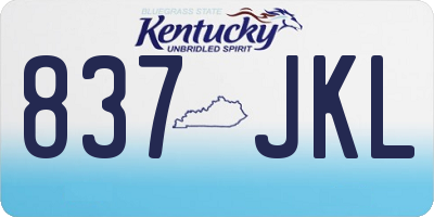 KY license plate 837JKL