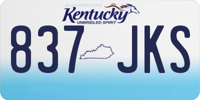 KY license plate 837JKS