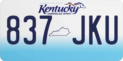 KY license plate 837JKU