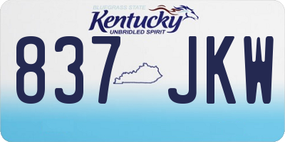 KY license plate 837JKW