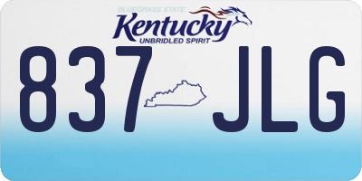 KY license plate 837JLG