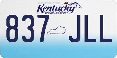 KY license plate 837JLL