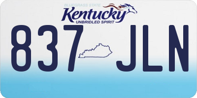 KY license plate 837JLN