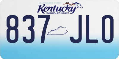 KY license plate 837JLO