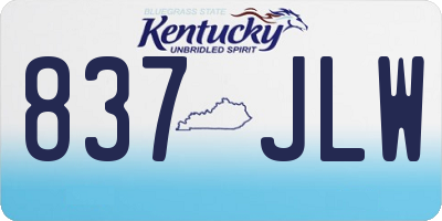 KY license plate 837JLW