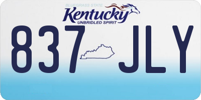 KY license plate 837JLY