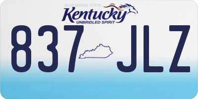 KY license plate 837JLZ