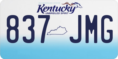 KY license plate 837JMG