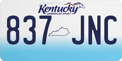 KY license plate 837JNC