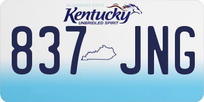 KY license plate 837JNG