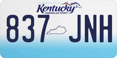 KY license plate 837JNH