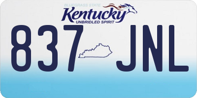 KY license plate 837JNL