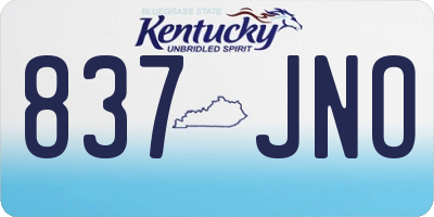 KY license plate 837JNO