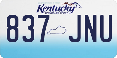 KY license plate 837JNU