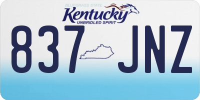 KY license plate 837JNZ