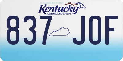 KY license plate 837JOF