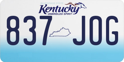 KY license plate 837JOG
