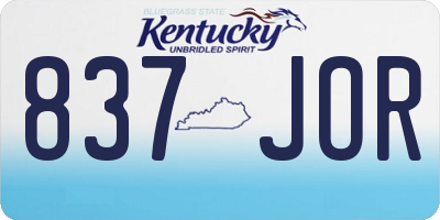 KY license plate 837JOR