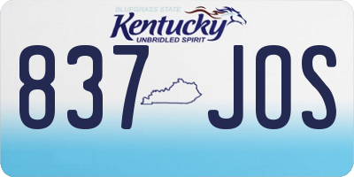 KY license plate 837JOS