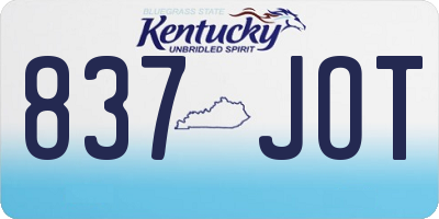 KY license plate 837JOT