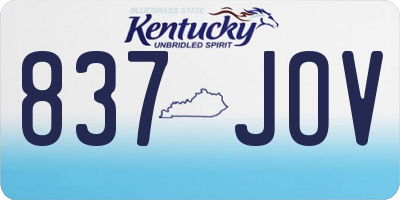 KY license plate 837JOV