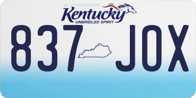 KY license plate 837JOX