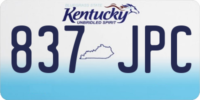 KY license plate 837JPC