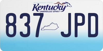 KY license plate 837JPD
