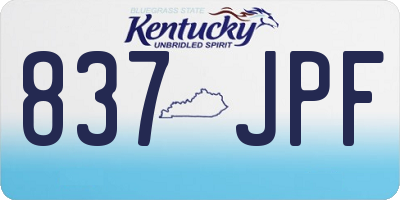 KY license plate 837JPF