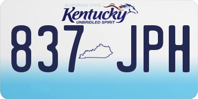 KY license plate 837JPH