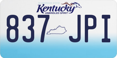 KY license plate 837JPI