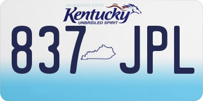 KY license plate 837JPL