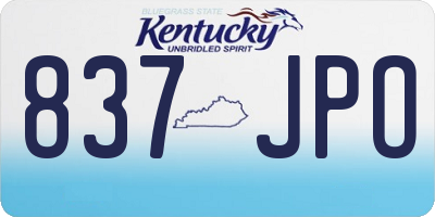 KY license plate 837JPO