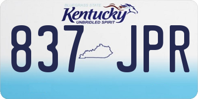 KY license plate 837JPR