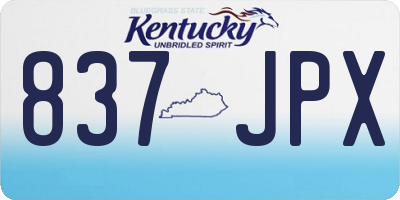 KY license plate 837JPX