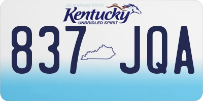 KY license plate 837JQA