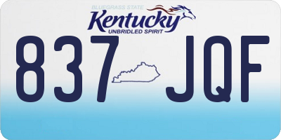 KY license plate 837JQF
