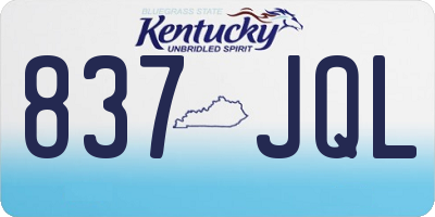 KY license plate 837JQL