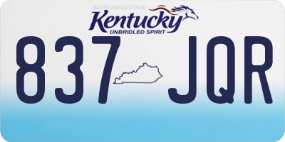 KY license plate 837JQR