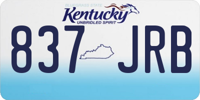 KY license plate 837JRB