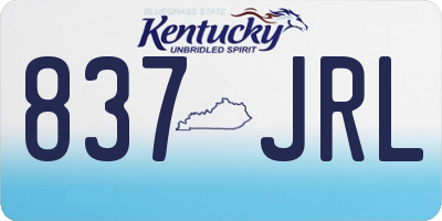 KY license plate 837JRL