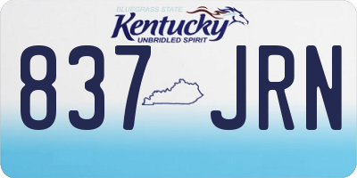 KY license plate 837JRN