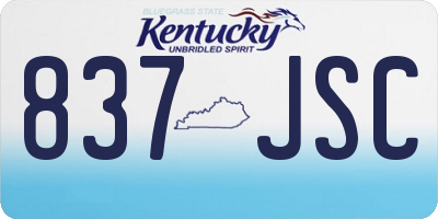 KY license plate 837JSC