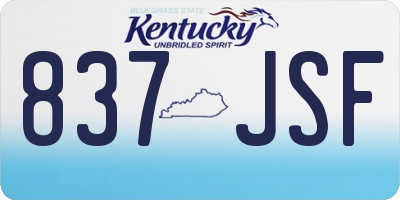 KY license plate 837JSF